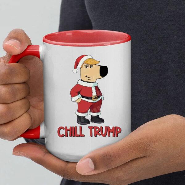 Chill Trump with Santa Claus clothing Christmas Mug5