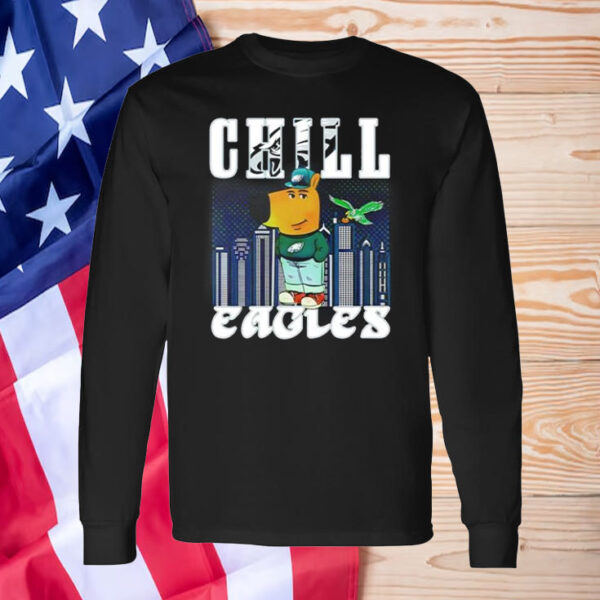 Chill guy dog Philadelphia Eagles T-Shirt1