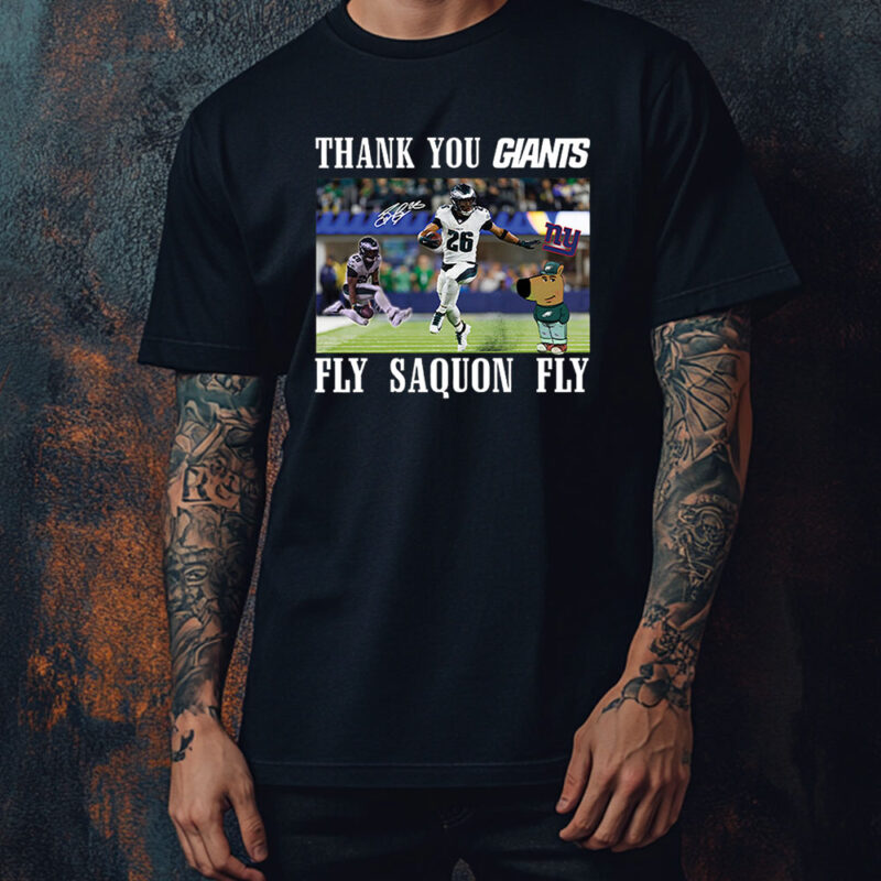 Thank You Giants Fly Saquon Fly Chill Guy T-Shirt