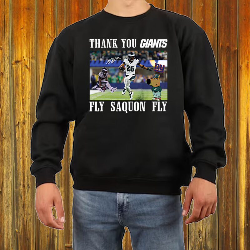 Thank You Giants Fly Saquon Fly Chill Guy T-Shirt2