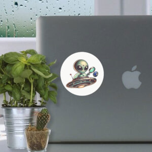 Alien Spaceship Sticker