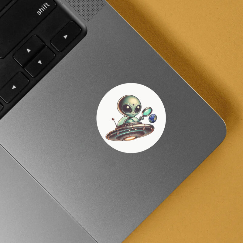 Alien Spaceship Sticker