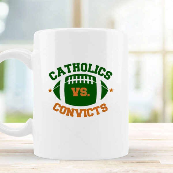 Catholics Vs Convicts Football Logo Mug