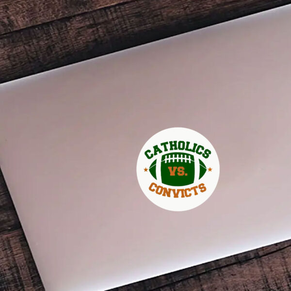 Catholics Vs Convicts Football Logo Sticker