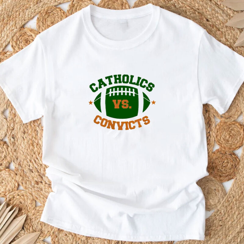 Catholics Vs Convicts Football Logo T-shirt