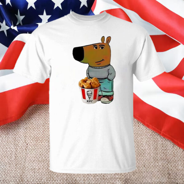 Chill Guy Dog KFC logo T-Shirt1