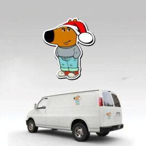 Chill Guy Meme Christmas Sticker ,Car Magnet