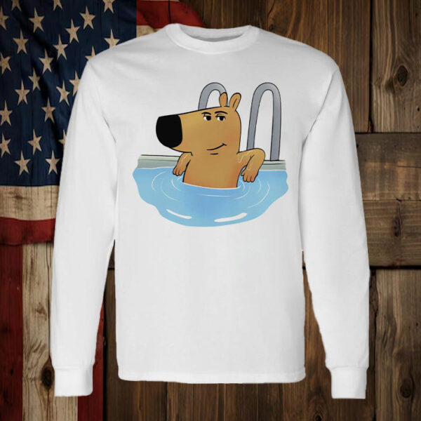 Chill Guy relaxing at the swimming pool T-Shirt2