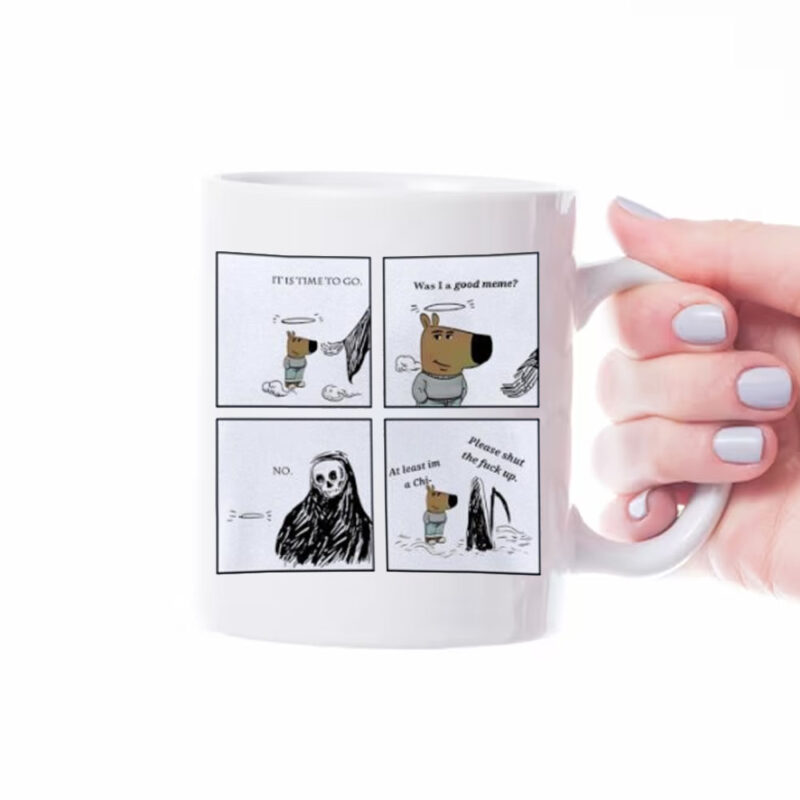 Chill guy dog and Death comic Mug1