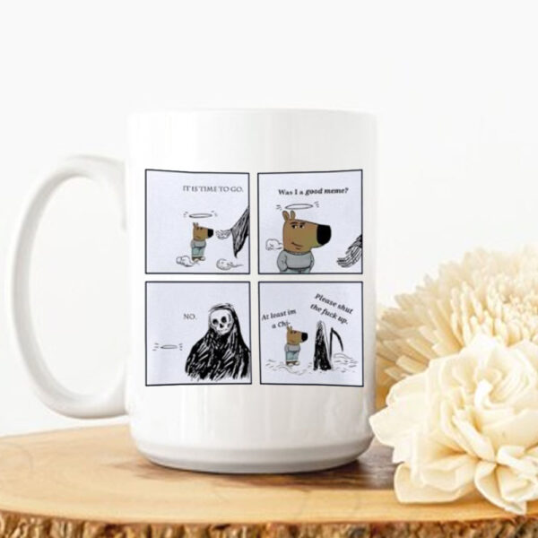 Chill guy dog and Death comic Mug5