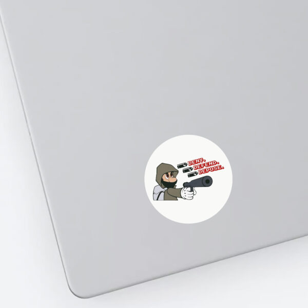 Deny Defend Depose Mario thief Sticker