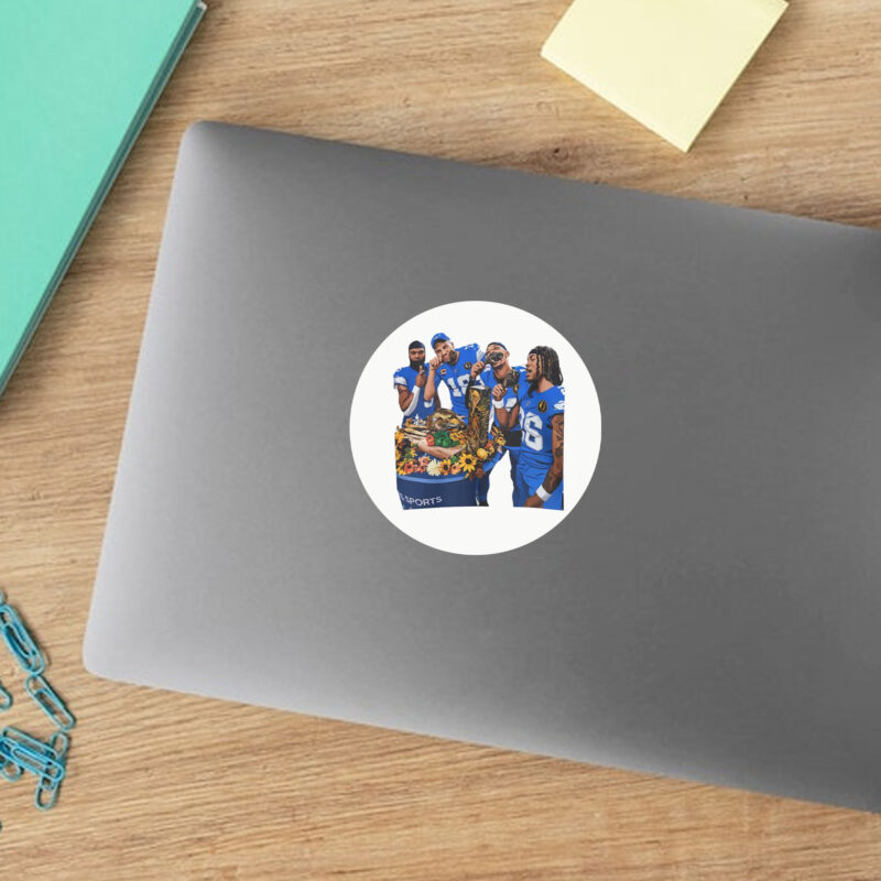 Detroit Football Funny Holiday Sticker