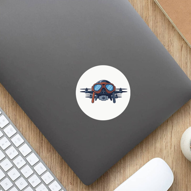 Drones Wearing Aviator Pilot Goggles on Sticker