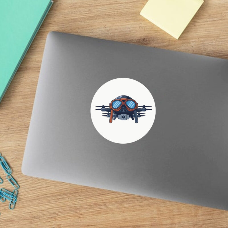 Drones Wearing Aviator Pilot Goggles on Sticker