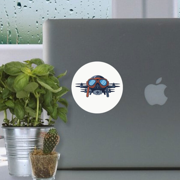 Drones Wearing Aviator Pilot Goggles on Sticker