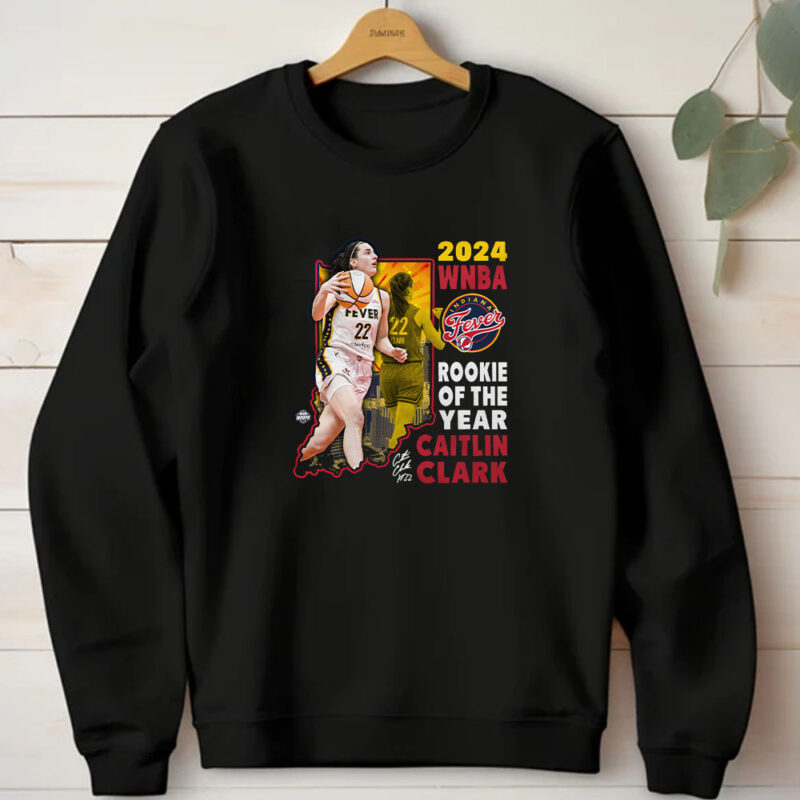 Indiana Fever Caitlin Clark Stadium Essentials Navy 2024 WNBA Rookie of the Year T-Shirt1