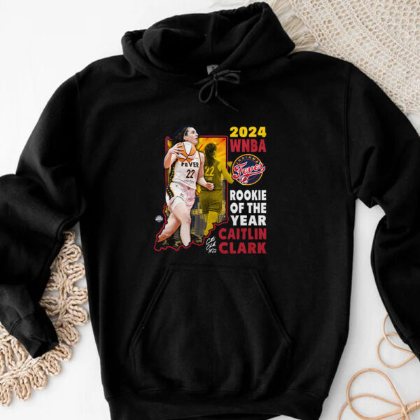 Indiana Fever Caitlin Clark Stadium Essentials Navy 2024 WNBA Rookie of the Year T-Shirt3