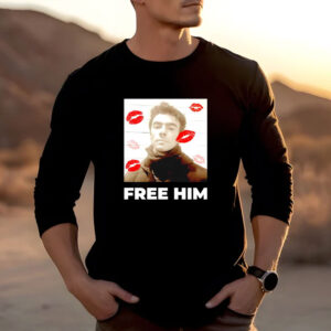 Luigi Mangione Free Him lips T-shirt