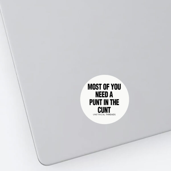 Most Of You Need A Punt In The Cunt Sticker