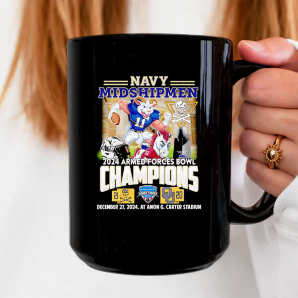 Navy Midshipmen 2024 Armed forces Bowl Champions mascot Mug