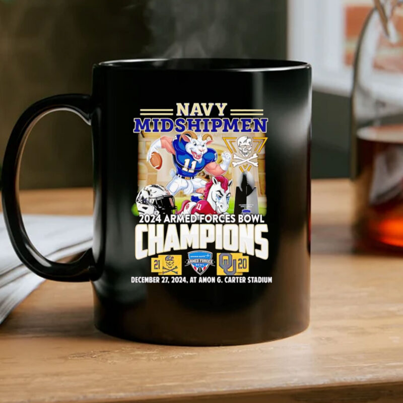 Navy Midshipmen 2024 Armed forces Bowl Champions mascot Mug