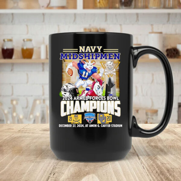 Navy Midshipmen 2024 Armed forces Bowl Champions mascot Mug