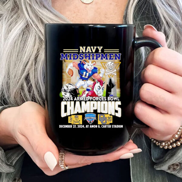 Navy Midshipmen 2024 Armed forces Bowl Champions mascot Mug