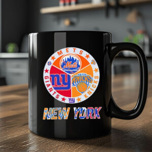 New York Teams logo mashup NY Knicks NY Giants NY Mets Mug 20242