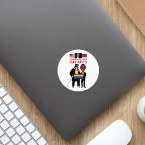 OBAMA BLOWS GAY APES Sticker