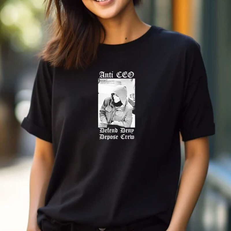 Official Free Luigi Mangione Anti CEO Defend Deny Depose Crew T-shirt