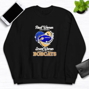 Real women love football smart women love the Bobcats diamond heart T-shirt