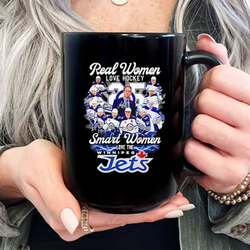 Real women love hockey smart women love the Winnipeg Jets signatures Mug