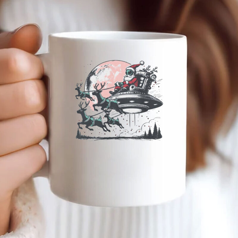 Retro Alien Santa Mug