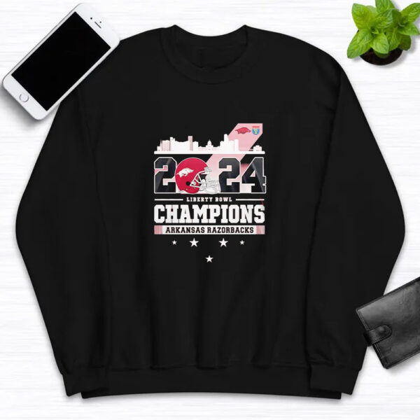 Skyline 2024 Liberty Bowl Champions Arkansas Razorbacks T-shirt