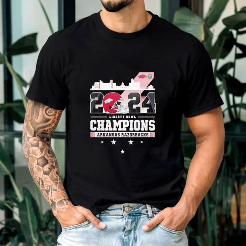 Skyline 2024 Liberty Bowl Champions Arkansas Razorbacks T-shirt