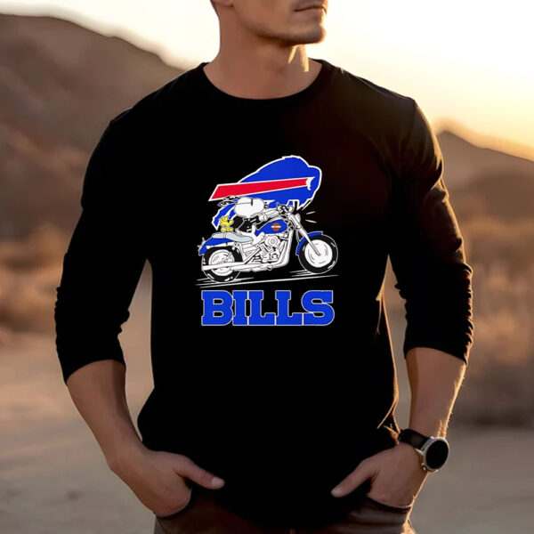 Snoopy riding motorcycle Buffalo Bills T-shirt 20242