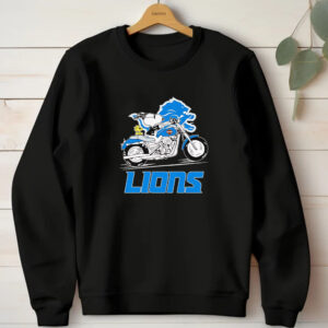 Snoopy riding motorcycle Detroit Lions T-shirt 20241