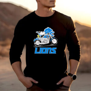 Snoopy riding motorcycle Detroit Lions T-shirt 20242