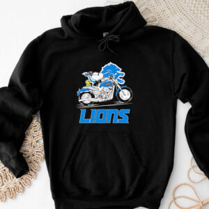 Snoopy riding motorcycle Detroit Lions T-shirt 20243