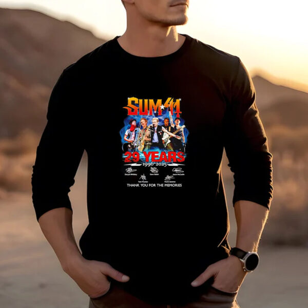 Sum 41 29 years 1996 2025 thank you for the memories T-shirt 20242