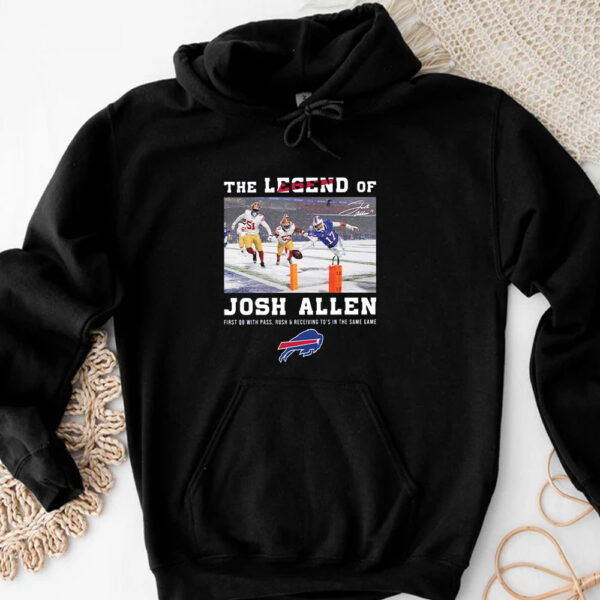 The Legend Of Josh Allen First With Pass Rush And Receiving To’s In The Same Game T-Shirt 20243