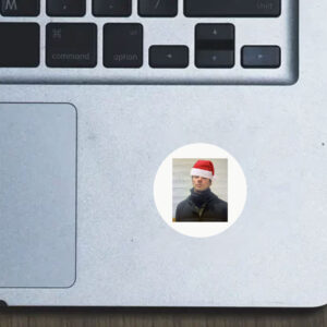 The mugshot Meme Christmas of Luigi Mangione StickerThe mugshot Meme Christmas of Luigi Mangione Sticker