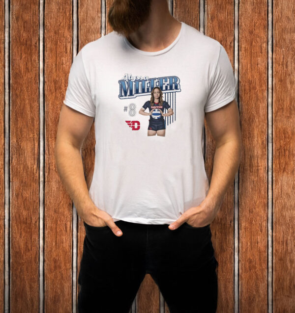 Alyssa Miller Dayton volleyball cartoon T-shirt