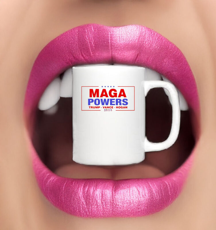 Hulk Hogan wearing Maga Powers Trump Vance Hogan 2025 Mug