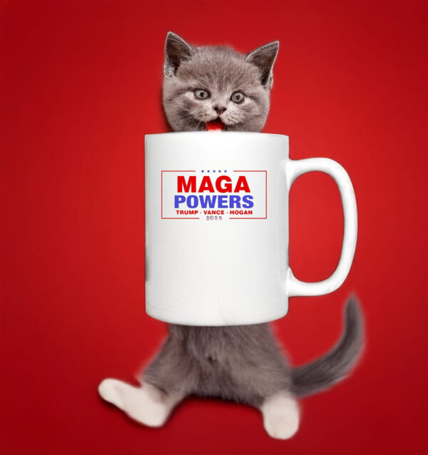 Hulk Hogan wearing Maga Powers Trump Vance Hogan 2025 Mug