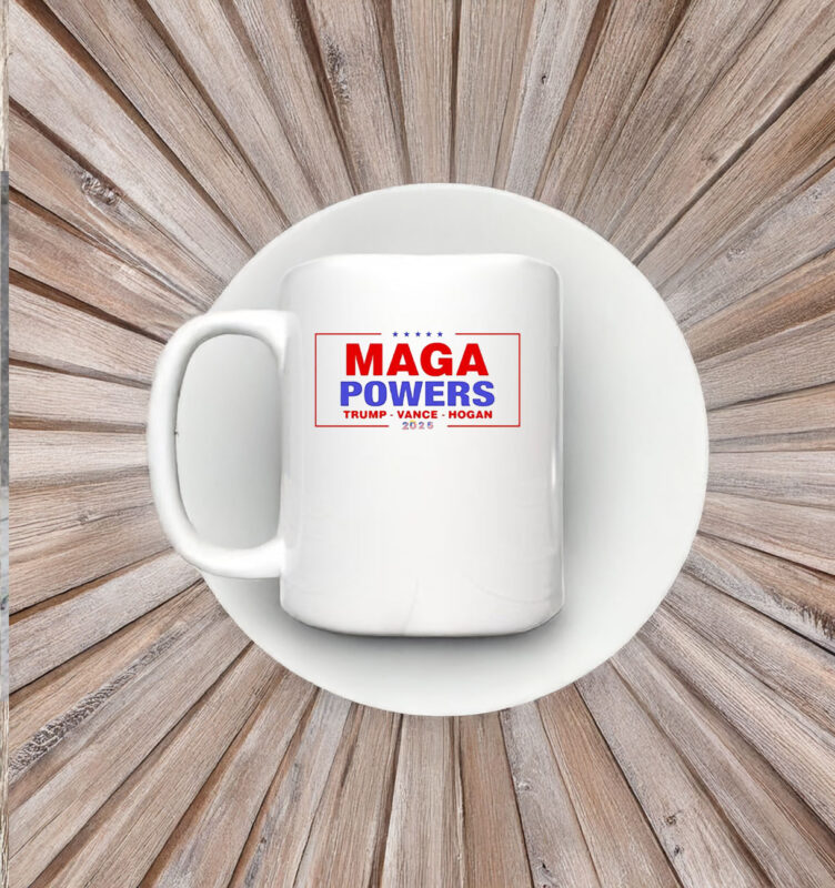 Hulk Hogan wearing Maga Powers Trump Vance Hogan 2025 Mug