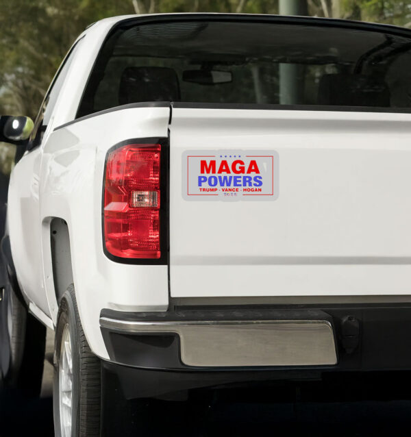 Hulk Hogan wearing Maga Powers Trump Vance Hogan 2025 Sticker