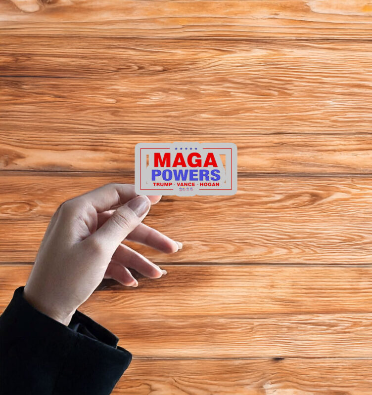 Hulk Hogan wearing Maga Powers Trump Vance Hogan 2025 Sticker