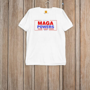 Hulk Hogan wearing Maga Powers Trump Vance Hogan T-shirt