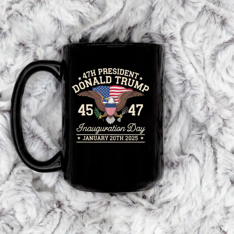 Inauguration Day Patriotic Political Republican USA Flag MAGA 47th President Donald Trump Mug